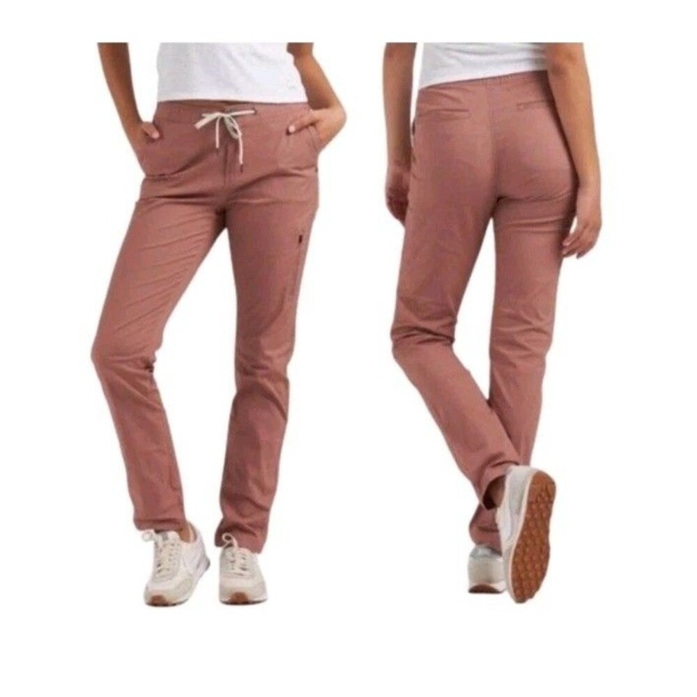 Vuori Women's Terracotta Ripstop Pants Drawstring Zipper Pockets Stretch. Large